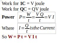 Derivation of electrical energy